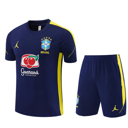 Ensemble Maillot Short Bresil Jordan Homme/Enfant 2026 2027 Royal Bleu