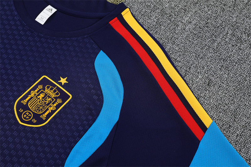 Ensemble Maillot Short Espagne Homme/Enfant 2026 2027 Bleu Foncé