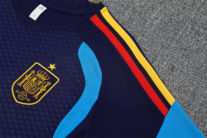 Ensemble Maillot Short Espagne Homme/Enfant 2026 2027 Bleu Foncé