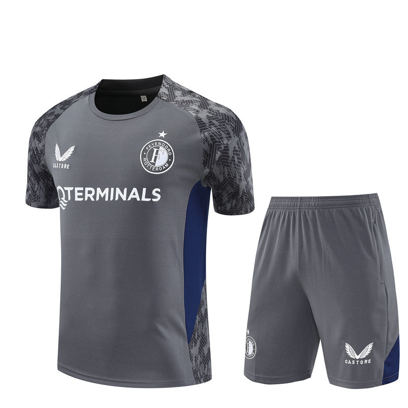 Ensemble Maillot Short Feyenoord Homme/Enfant 2025 2026 Gris