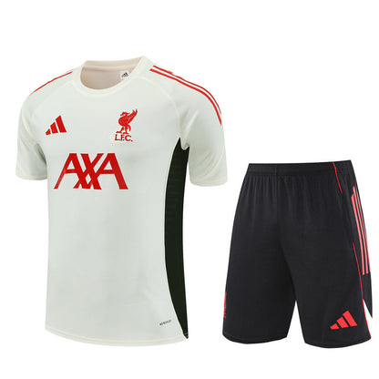 Ensemble Maillot Short Liverpool Homme/Enfant 2025 2026 Blanc