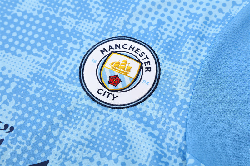 Ensemble Maillot Short Manchester City Homme/Enfant 2025 2026 Bleu Ciel