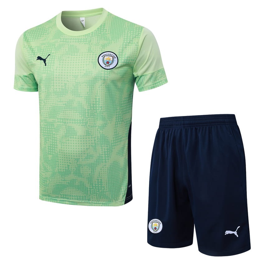 Ensemble Maillot Short Manchester City Homme/Enfant 2025 2026 Vert