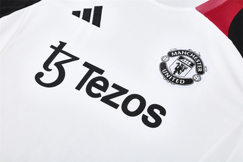 Ensemble Maillot Short Manchester United Homme/Enfant 2024 2025 Blanc