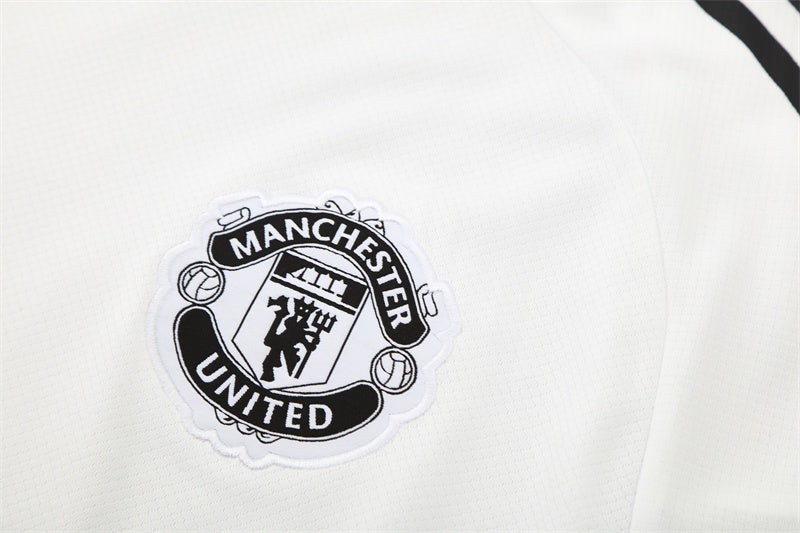 Ensemble Maillot Short Manchester United Homme/Enfant 2025 2026 Blanc Gris