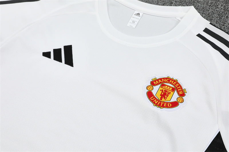 Ensemble Maillot Short Manchester United Homme/Enfant 2025 2026 Blanc Rouge
