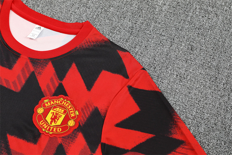 Ensemble Maillot Short Manchester United Homme/Enfant 2025 2026 Rouge Noir