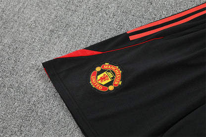 Ensemble Maillot Short Manchester United Homme/Enfant 2025 2026 Rouge Noir
