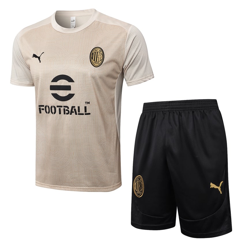 Ensemble Maillot Short Milan AC Homme 2024 2025 Beige