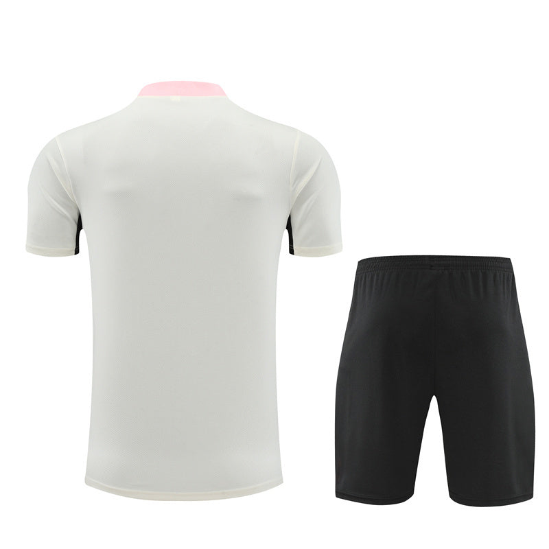 Ensemble Maillot Short PSG Homme/Enfant 2024 2025 Blanc Rose