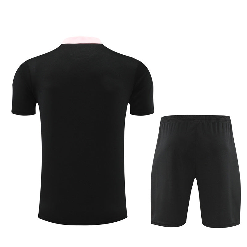 Ensemble Maillot Short PSG Homme/Enfant 2024 2025 Noir Rose