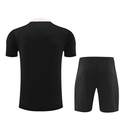 Ensemble Maillot Short PSG Homme/Enfant 2024 2025 Noir Rose