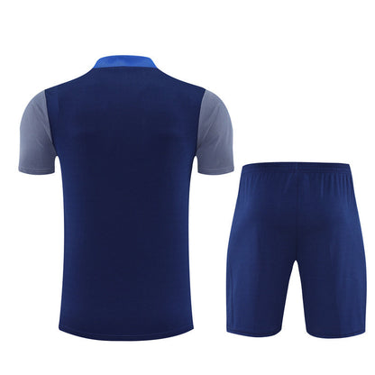 Ensemble Maillot Short PSG Homme/Enfant 2025 2026 Bleu Gris