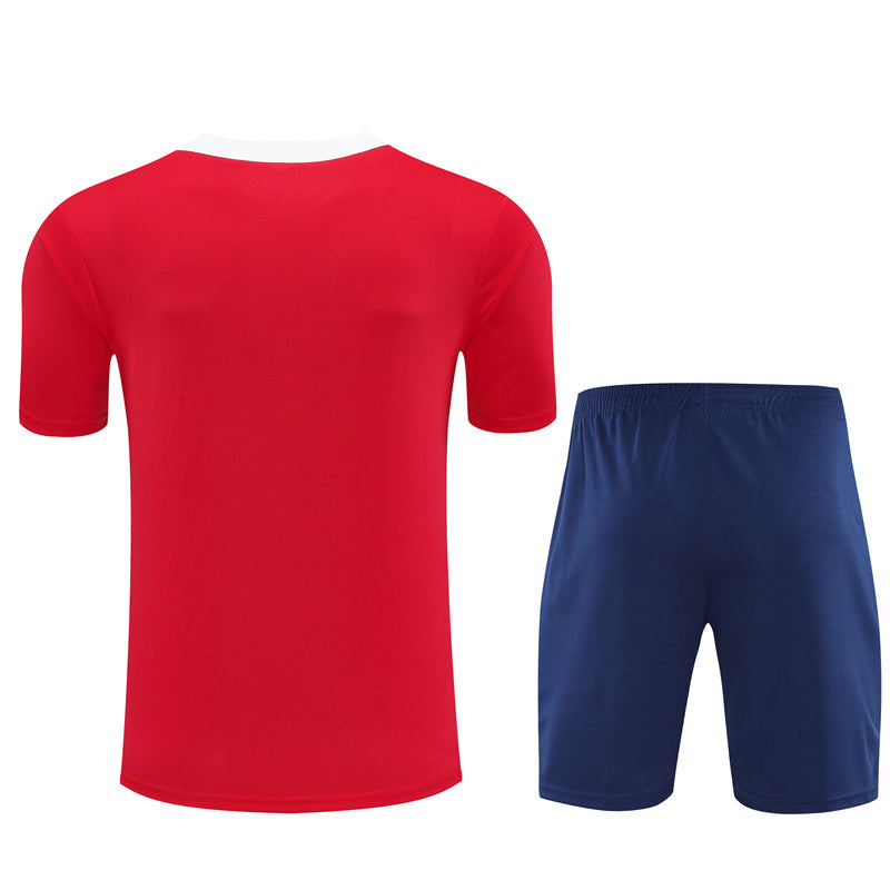 Ensemble Maillot Short PSG Homme/Enfant 2025 2026 Rouge Bleu