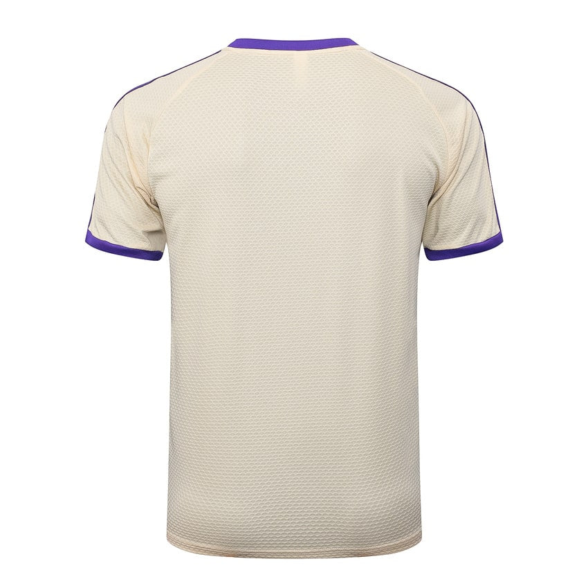 Ensemble Maillot Short Real Madrid Homme 2025 2026 Beige Violet