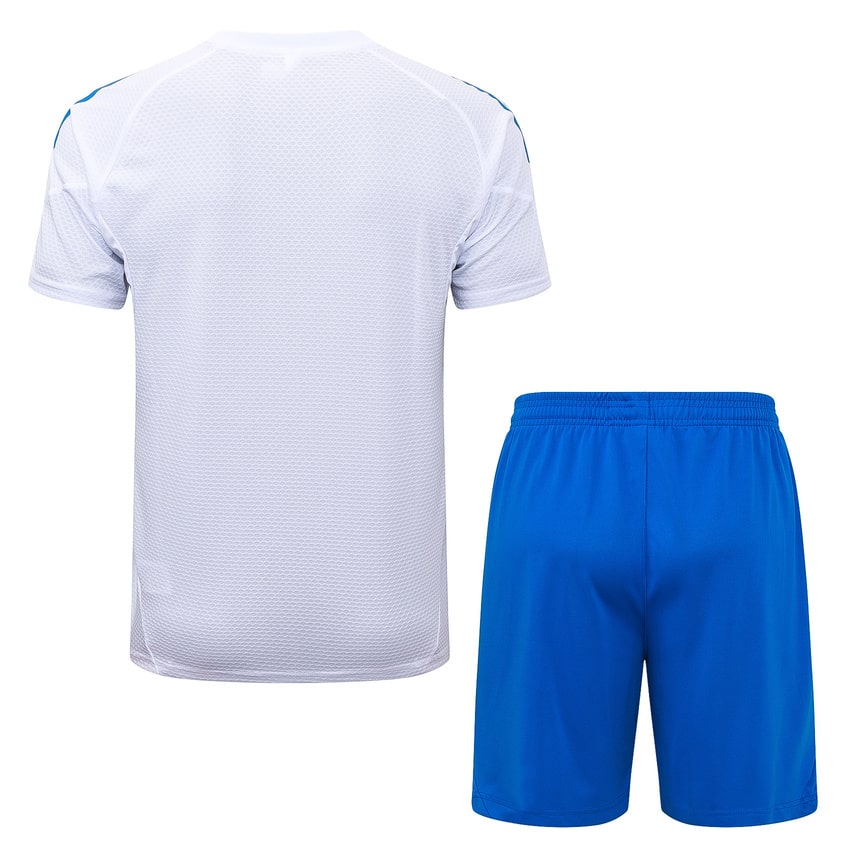 Ensemble Maillot Short Real Madrid Homme 2025 2026 Blanc Bleu