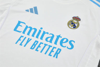Ensemble Maillot Short Real Madrid Homme/Enfant 2025 2026 Blanc Bleu Ciel