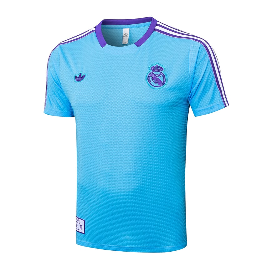 Ensemble Maillot Short Real Madrid Homme/Enfant 2025 2026 Bleu Ciel