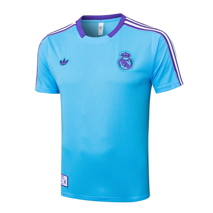 Ensemble Maillot Short Real Madrid Homme/Enfant 2025 2026 Bleu Ciel