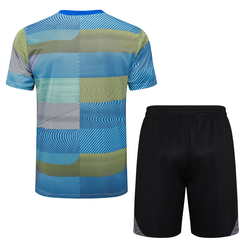 Ensemble Maillot Short Real Madrid Homme/Enfant 2025 2026 Bleu Jaune