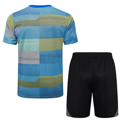 Ensemble Maillot Short Real Madrid Homme/Enfant 2025 2026 Bleu Jaune