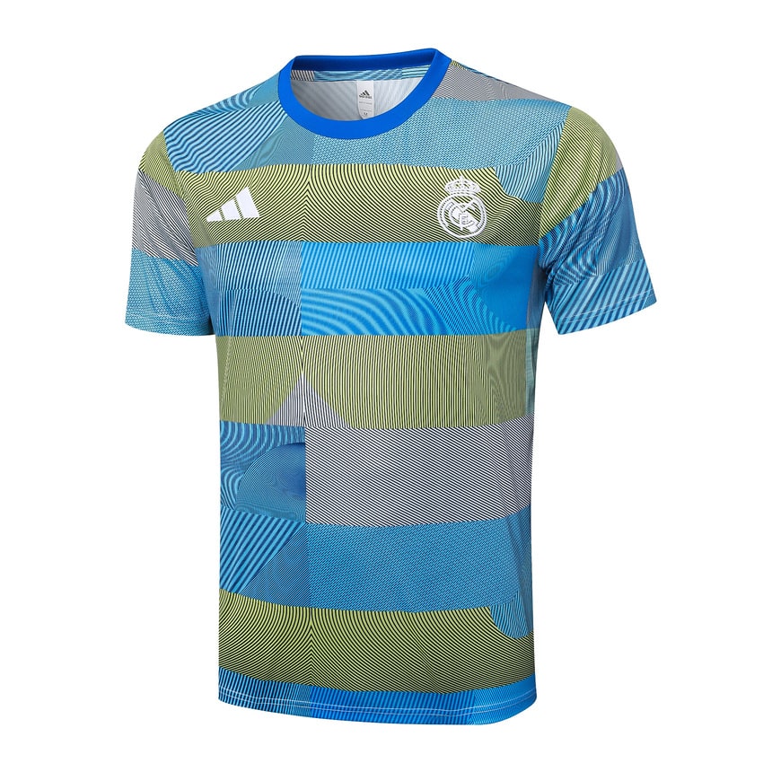 Ensemble Maillot Short Real Madrid Homme/Enfant 2025 2026 Bleu Jaune