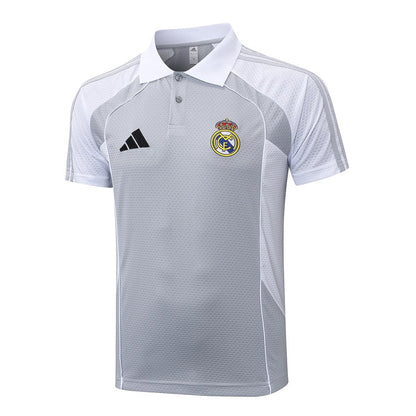 Polo Real Madrid Homme 2025 2026 Gris Blanc