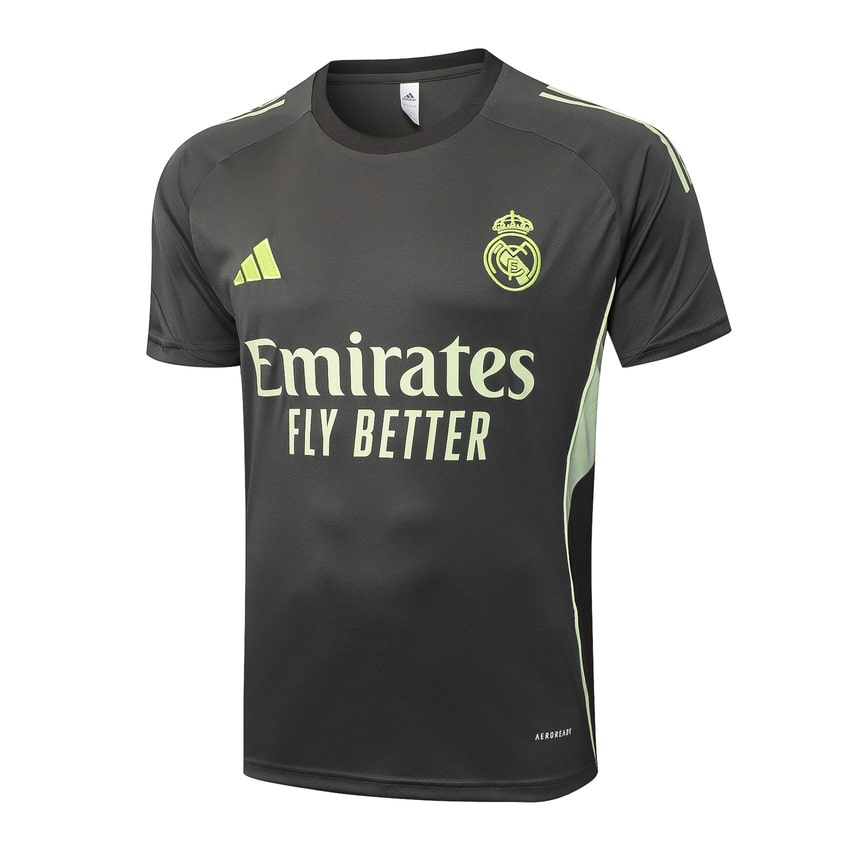 Ensemble Maillot Short Real Madrid Homme/Enfant 2025 2026 Noir Jaune
