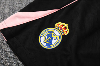 Ensemble Maillot Short Real Madrid Homme/Enfant 2025 2026 Noir Rose Edition Limitée