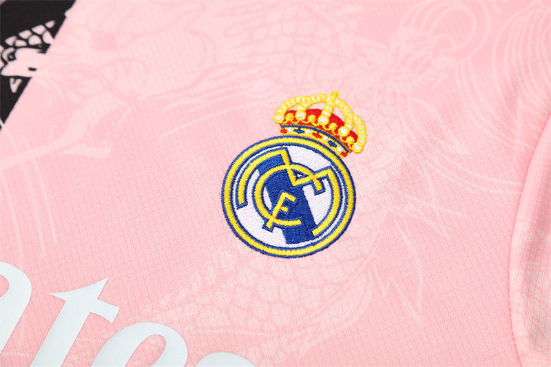 Ensemble Maillot Short Real Madrid Homme/Enfant 2025 2026 Noir Rose Edition Limitée