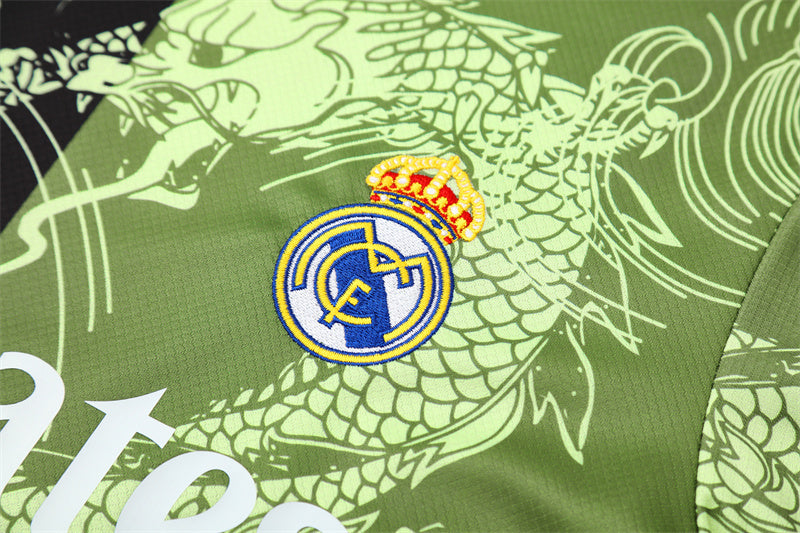Ensemble Maillot Short Real Madrid Homme/Enfant 2025 2026 Noir Vert Edition Limitée