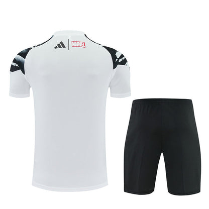 Ensemble Maillot Short Real Madrid Marvel Homme/Enfant 2025 2026 Blanc