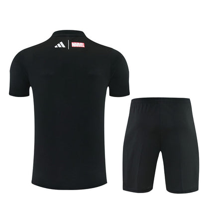 Ensemble Maillot Short Real Madrid Marvel Homme/Enfant 2025 2026 Noir