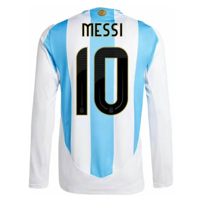 Maillot Argentine Messi Manches Longues Homme Domicile 2024 2025