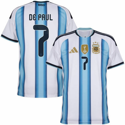 Maillot Argentine De Paul 3 étoiles Domicile Homme 2026 2027