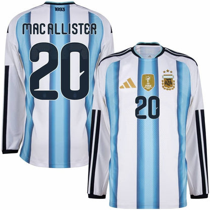 Maillot Argentine Homme Domicile Manches Longues 2026 2027