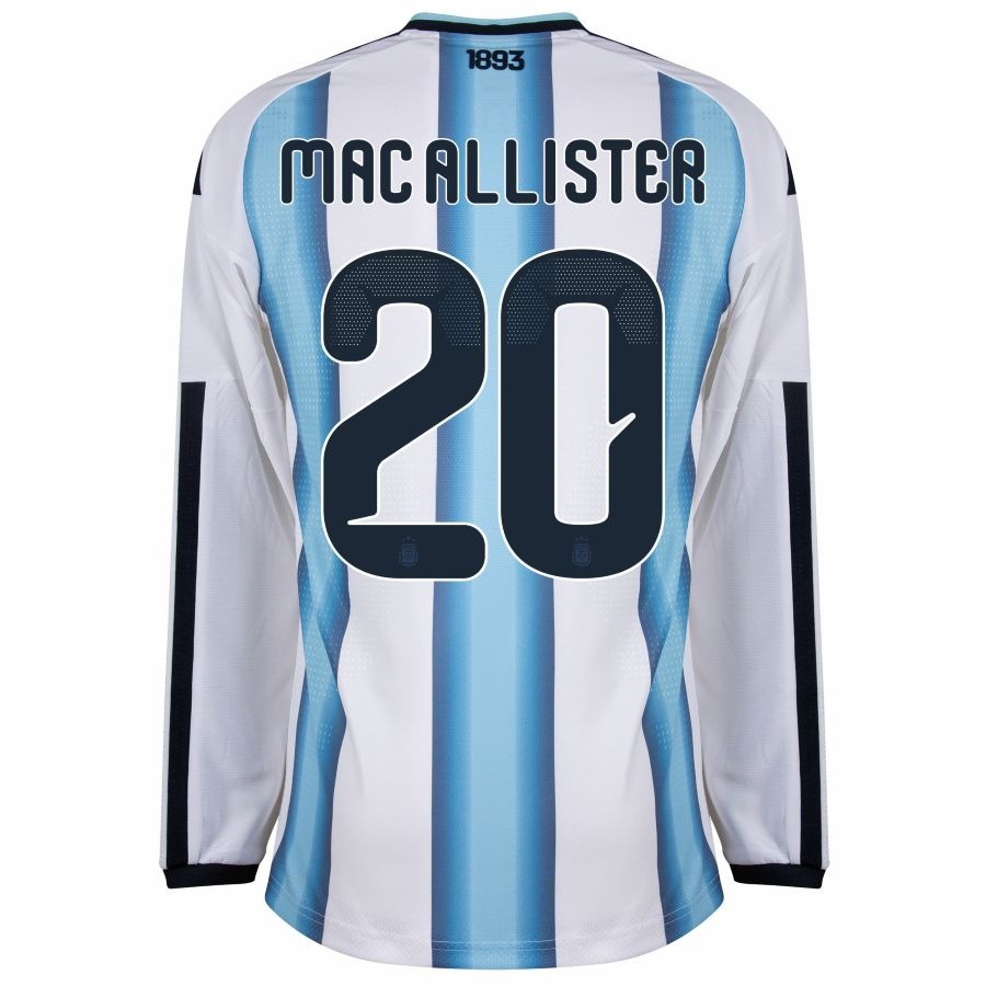 Maillot Argentine Homme Domicile Manches Longues 2026 2027