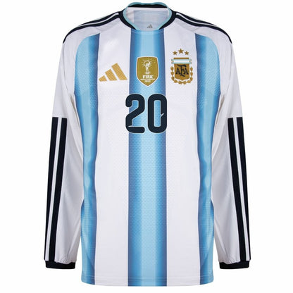 Maillot Argentine Homme Domicile Manches Longues 2026 2027