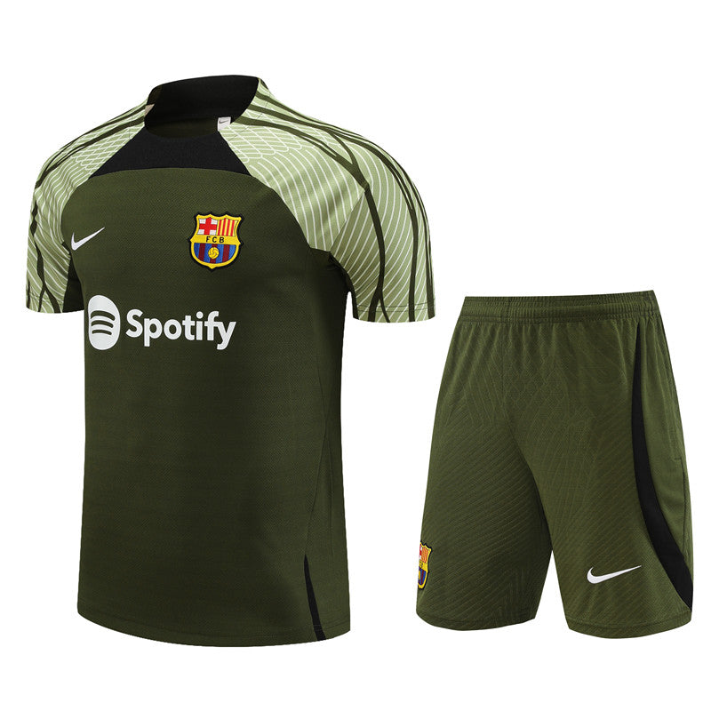 Maillot Training Barcelone Vert Homme/Enfant 2023-2024
