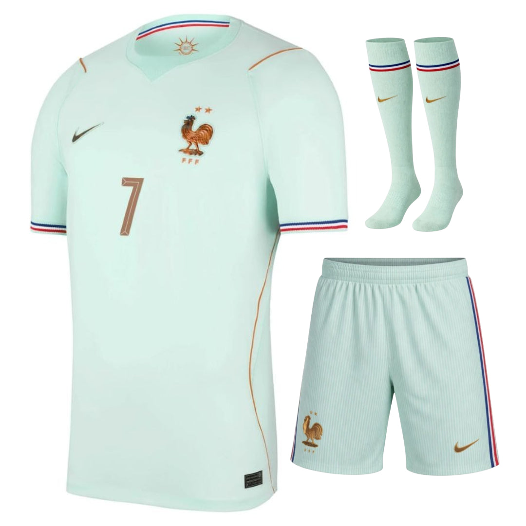 Nouveau Maillot Kit Enfant France Dembele Exterieur Vert Coupe du Monde 2026