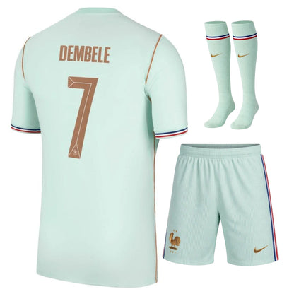 Nouveau Maillot Kit Enfant France Dembele Exterieur Vert Coupe du Monde 2026