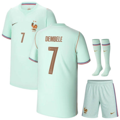 Nouveau Maillot Kit Enfant France Exterieur Vert Coupe du Monde 2026