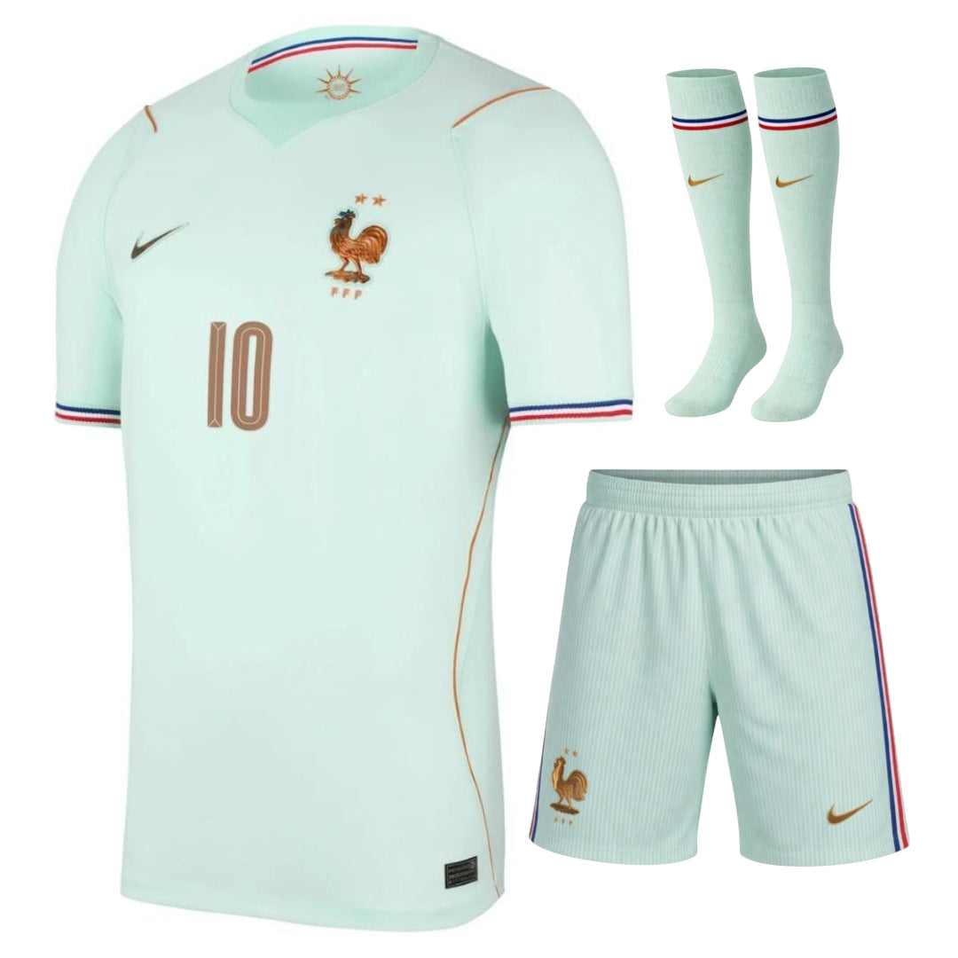 Nouveau Maillot Kit Enfant France Mbappe Exterieur Vert Coupe du Monde 2026
