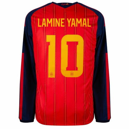 Maillot Espagne Lamine Yamal 10 Homme Domicile Manches Longues 2026 2027