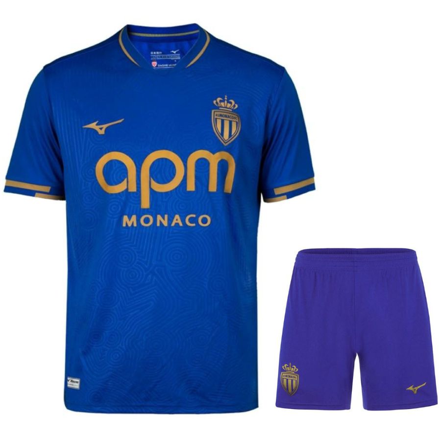 Maillot AS Monaco Enfant Exterieur 2025 2026 Bleu