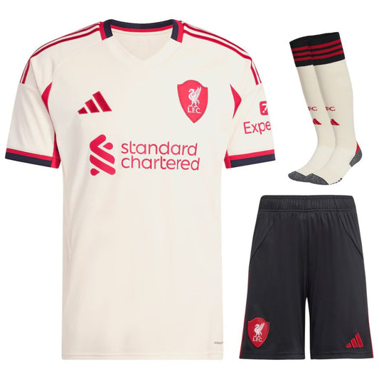 Maillot Kit Enfant Liverpool Exterieur 2025 2026 Blanc