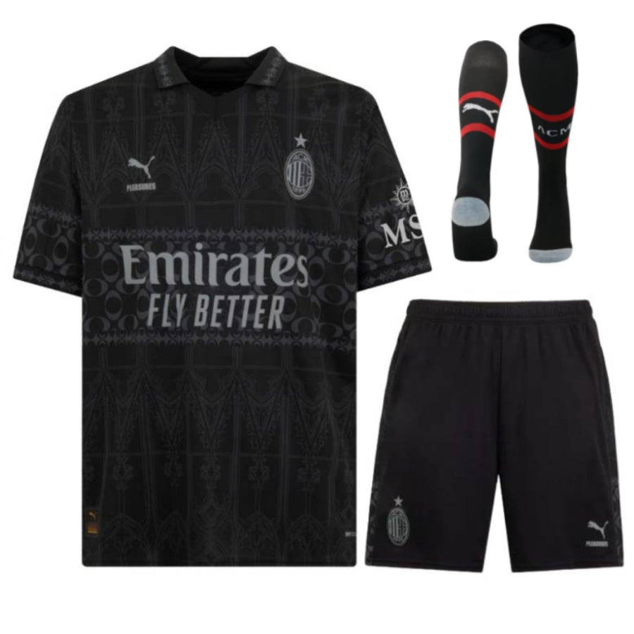 Maillot Kit Enfant Milan AC X Pleasures Noir 2023-2024