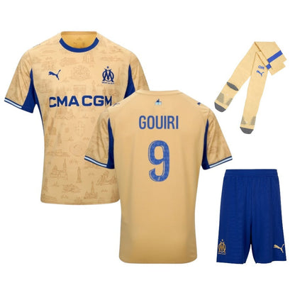 Maillot Kit Enfant Marseille Pavard Or Fourth 2025 2026