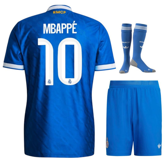 Maillot Kit Enfant Mbappe Real Madrid Third Bleu 2025 2026