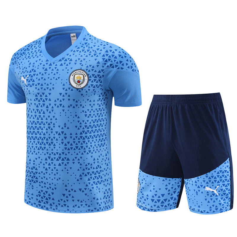 Maillot Training Manchester City Bleu Homme/Enfant 2023-2024